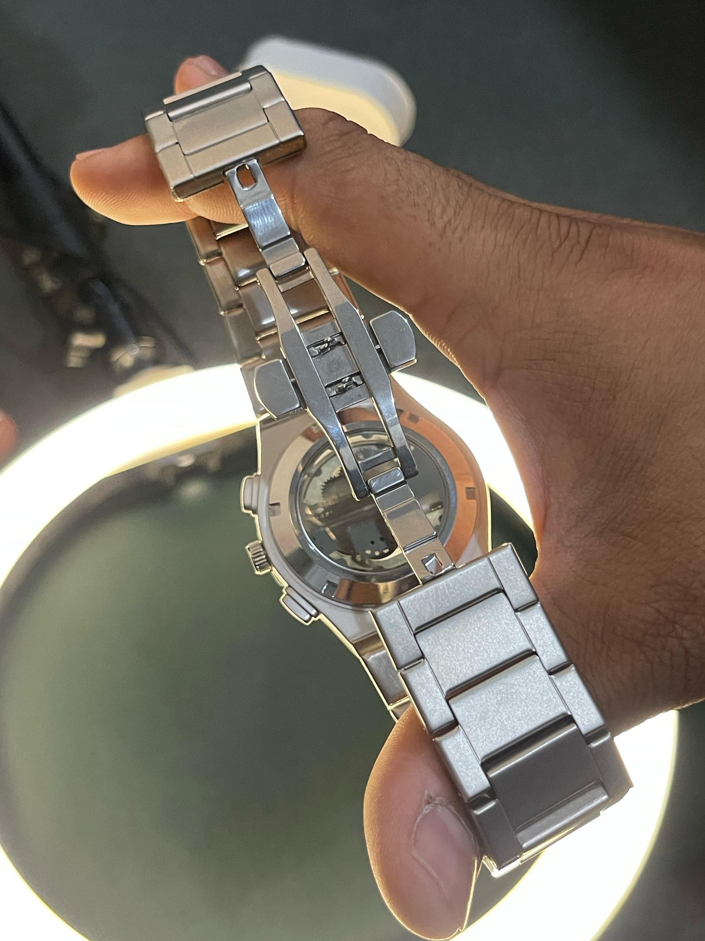 Hublot-Inspired Skeleton  Watch – Silver Stainless Steel Edition