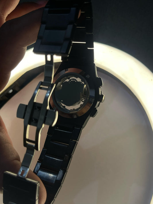 Royal Time – Hublot-Inspired Skeleton  – Black Stainless Steel Edition